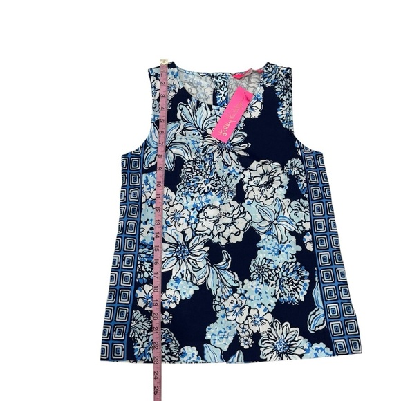 Lilly Pulitzer XXS IONA SLEEVELESS TOP Low Tide Navy Bouquet Tank NWT Floral $98 - Picture 13 of 16